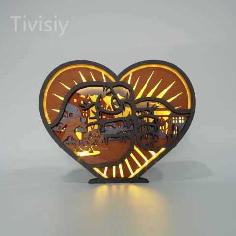 Dad's Love LED Wooden Night Light, Gift for Father's Day, Home Desktop Decor Room Wall Decor